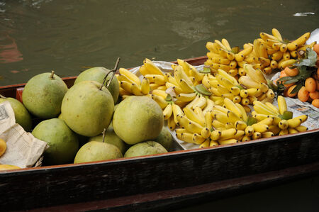 fruit on the boatの写真素材