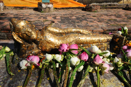 Reclining Buddha at Wat Lokayasutharam , Ayutthaya, Thailand の写真素材