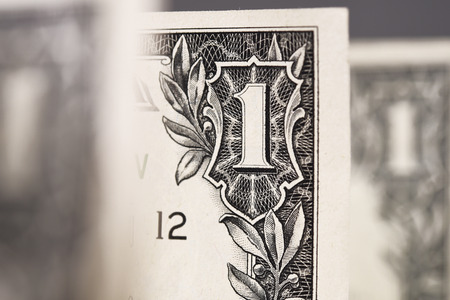 Close up of one dollar for background.の写真素材