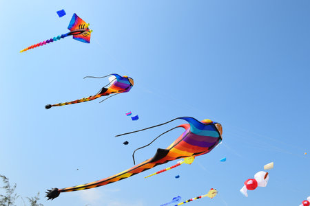 CHA- AM BEACH - MARCH 28: Thailand International Kite Festival on March 28,2015 in Cha- am beach, Phetchaburi province, Thailandのeditorial素材