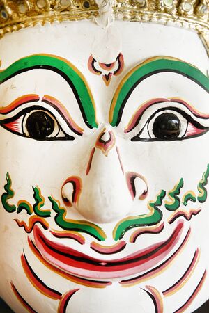 Khon, Angel mask in native Thai style, use in royal performanceの写真素材