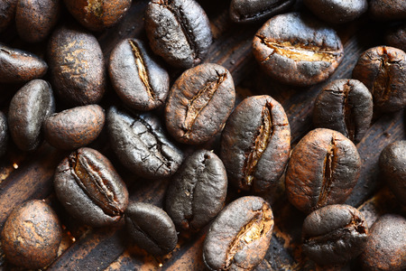 Close up of coffee beans background.の写真素材