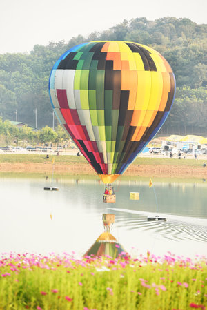 CHIANG RAI, THAILAND FEBRUARY 10, 2016:Singha Park International Balloon Fiesta 2016, take place between February 10th and 14th at Singha Park ,Chiang Rai province ,Thailand.のeditorial素材