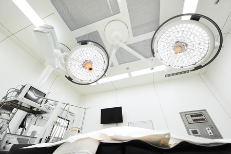 equipment and medical devices in modern operating room take with selective color technique and art lightingの写真素材
