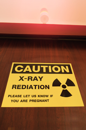 Symbol of radioactivity and radiation from x-ray machineの写真素材
