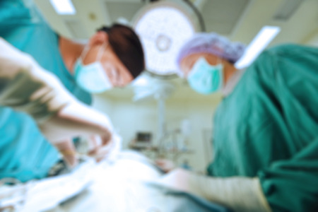Blur of two of veterinarian surgery in operation roomの写真素材