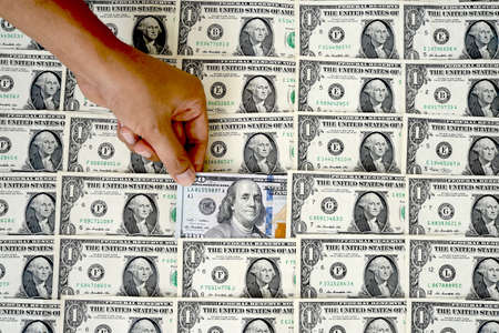 close up of banknote for background