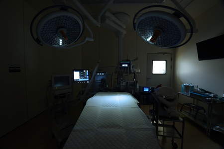 equipment and medical devices in modern operating roomの写真素材