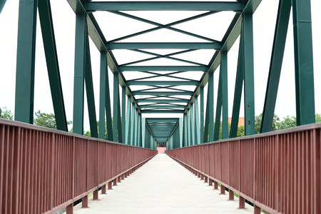 A concrete bridge for pedestrians in rural Thailandの写真素材