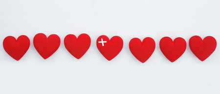 close up of red heart isolated on white background