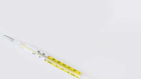 close up of medical thermometer isolated on white background