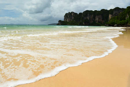 tropical beach and blue sky in natureの写真素材