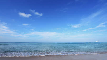 tropical beach and blue sky in natureの写真素材