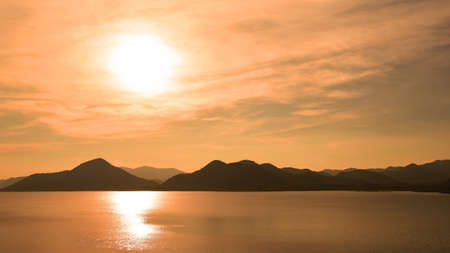 Beautiful landscape sunset above the sea