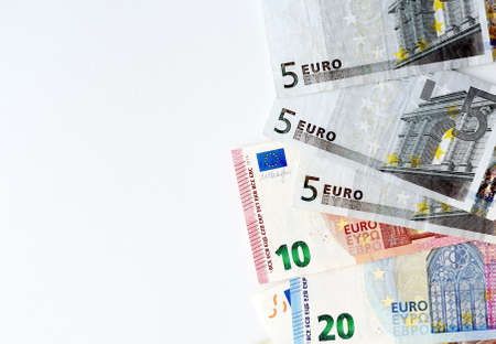 close up of banknote isolated on white backgroundの写真素材