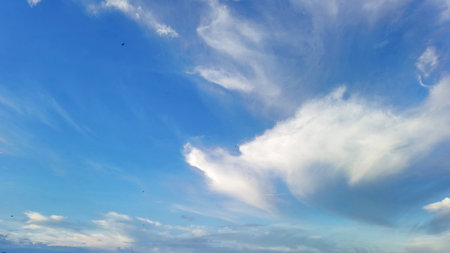 Beautiful clouds with blue sky landscape in nature