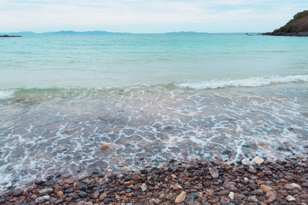 tropical beach and blue sky in natureの写真素材