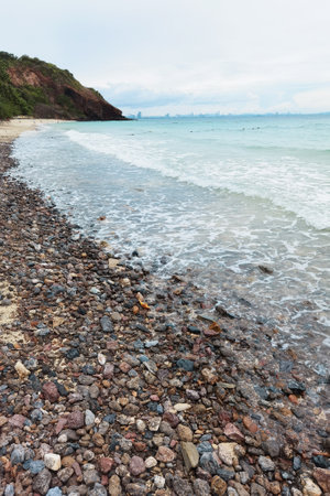 tropical beach and blue sky in natureの写真素材