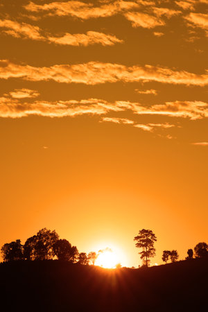 Beautiful landscape sunset in the mountainsの写真素材