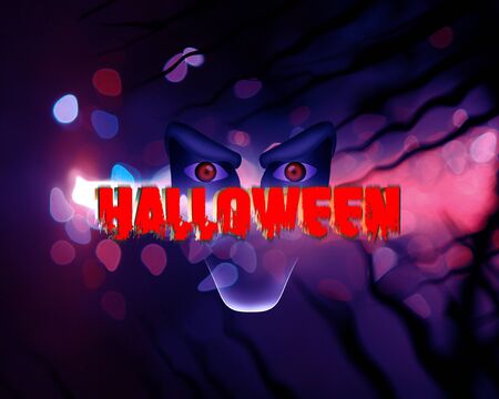Hallowween red eye face background abstractの写真素材