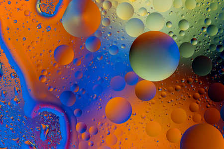 Artistic abstraction. Beautiful background of brown, green, blue circles. The concept of the cosmos,...