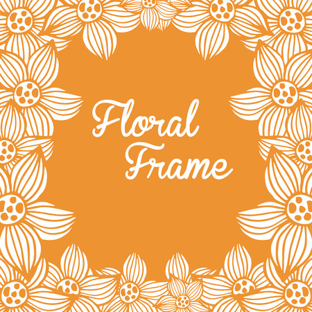colorful flowers cornerのイラスト素材