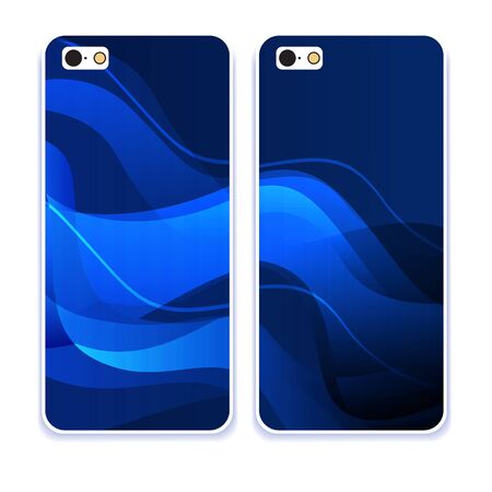Phone case collection. Mobile phone cover back and screen, pattern. Vector illustration, Example of design cover. Editable element under clipping mask.のイラスト素材