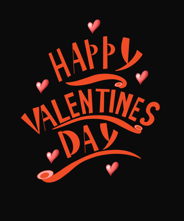 hand drawn lettering, valentine's day, card design, tag, printable template, cute red heartsの写真素材