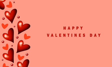 Love letter template, valentine card, template with hearts for website, print, postcard, cover, presentationの写真素材