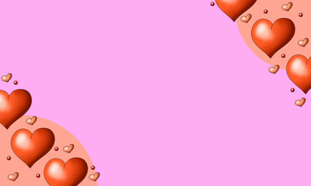 Valentine's Day background, soft pastel with hearts, simple illustration for Valentine's day, stylish minimalistic designの写真素材
