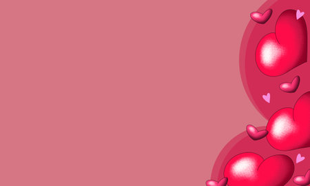 hand drawn template, background image, Valentine's day decorations, pastel colors, banner, print, heartsの写真素材