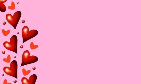 romantic decorative template for Valentine's day, stylish design, simple style, for banner, website, presentation, cover, invitationの写真素材