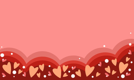 horizontal romantic pink background with hearts, hand drawn, valentines day, presentation template, invitations, messages, valentinesの写真素材