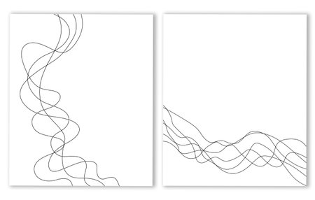 templates for design drawn by hand, lines on a white background, with botanical elements, abstraction for stylish design, printing of cards, flyers, banners and invitations, cardsの写真素材