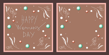 International Women's Day, template for greeting cards, banners, flyers, hand drawn, illustration design for print, March 8, holidaysの写真素材