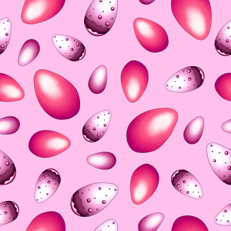 seamless hand-drawn pattern for the Easter holiday with traditional eggs, chickens, Easter cakes, rabbits. Template for print, fabric, textile, packaging, covers and designsの写真素材