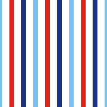 Nautical seamless pattern. Vector. Marine sea background with red, blue and white vertical stripes. Geometric simple striped for baby shower, scrapbooking. Color illustrationのイラスト素材