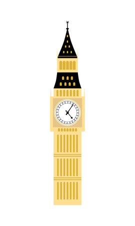 A simple icon of Big Ben, London. Colorful flat style.Vector illustration.のイラスト素材