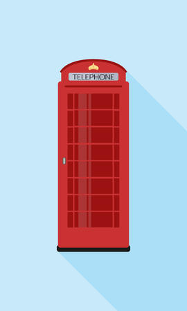 Red phone, London. A simple icon in flat style with shadow. Colorful vector illustration.のイラスト素材