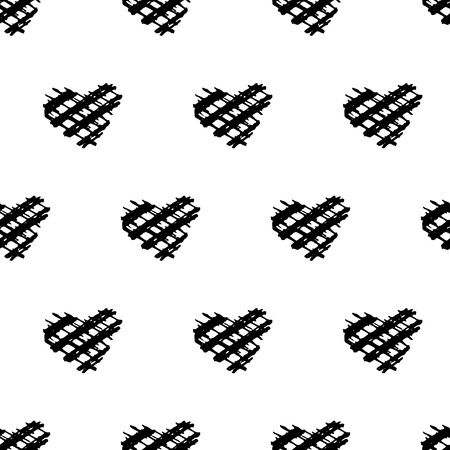 Vector illustration of hand-drawn doodle seamless pattern with hearts