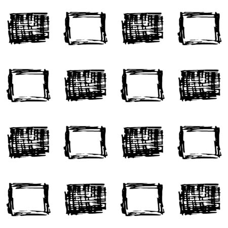 Vector illustration of hand-drawn doodle seamless pattern with square shapesのイラスト素材