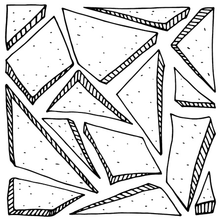 Abstract triangle geometrical background.Vector hand drawn illustation.のイラスト素材