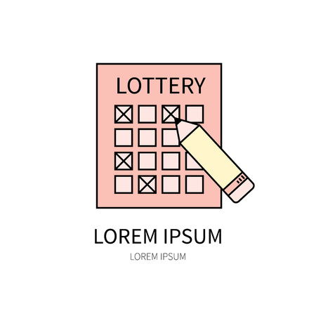 Lottery line icon of ticket isolated vector illustration.のイラスト素材