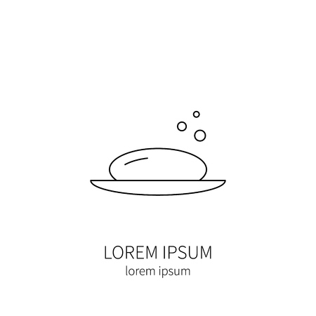 Soap  line icon isolated on white background vector illustration.のイラスト素材