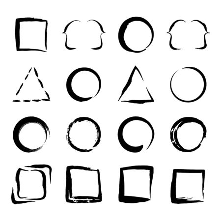 Handdrawn shapes for brand identity  design.Vector illustration.のイラスト素材