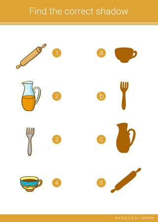Children educational game. Find the correct shadow.のイラスト素材