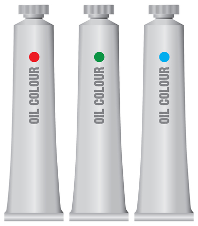 Tubes for oil paint, paint used by artists in painting.のイラスト素材