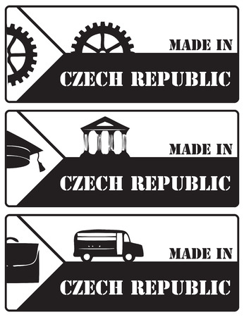 A set of stamp impressions made in the Czech Republicのイラスト素材