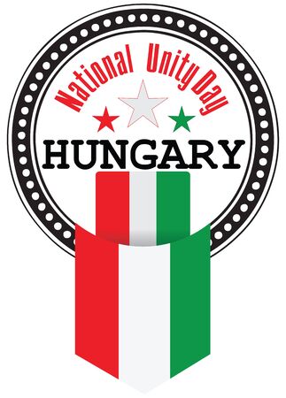 Round label for the national holiday of Hungary, National Unity Dayのイラスト素材
