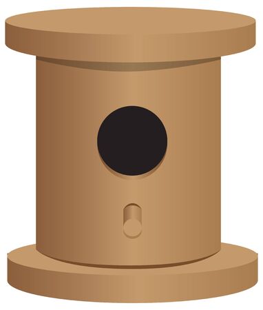 A simple wooden bird house for different types of songbirds.のイラスト素材